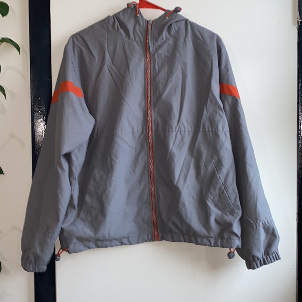 Grey and orange bomber jacket
